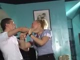 Racy Housemaid Suffering At The Hands Of Boozy Brutal Guy